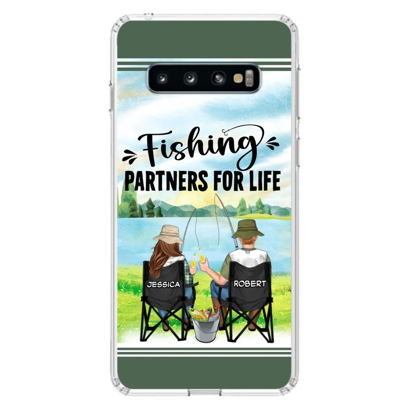 Custom Personalized Fishing Couple Phone Case - Gift Idea for Couple - Fishing Partners For Life - Case For iPhone/Samsung