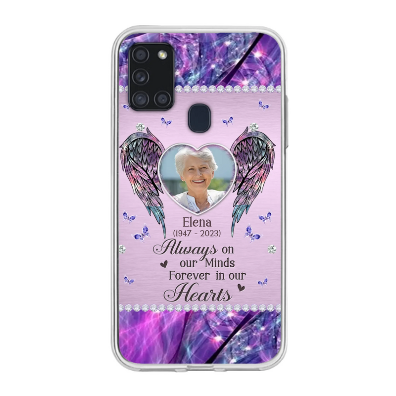 Custom Personalized Memorial Phone Case - Memorial Gift Idea For Family - Case For iPhone/Samsung - Always On My Mind Forever In Our Hearts