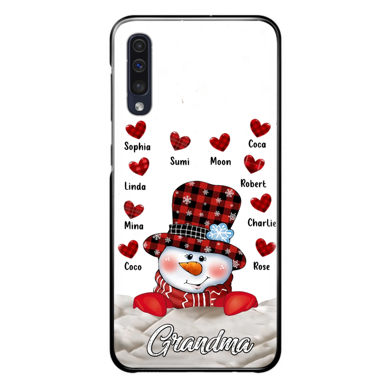 Personalized Snowman Grandma Phone Case - Christmas Gift Idea For Grandma - Up to 10 Kids - Case For iPhone/Samsung