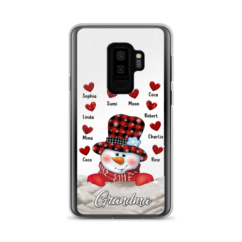 Personalized Snowman Grandma Phone Case - Christmas Gift Idea For Grandma - Up to 10 Kids - Case For iPhone/Samsung
