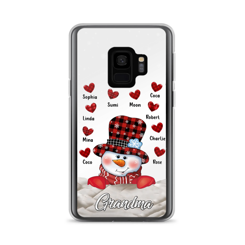 Personalized Snowman Grandma Phone Case - Christmas Gift Idea For Grandma - Up to 10 Kids - Case For iPhone/Samsung