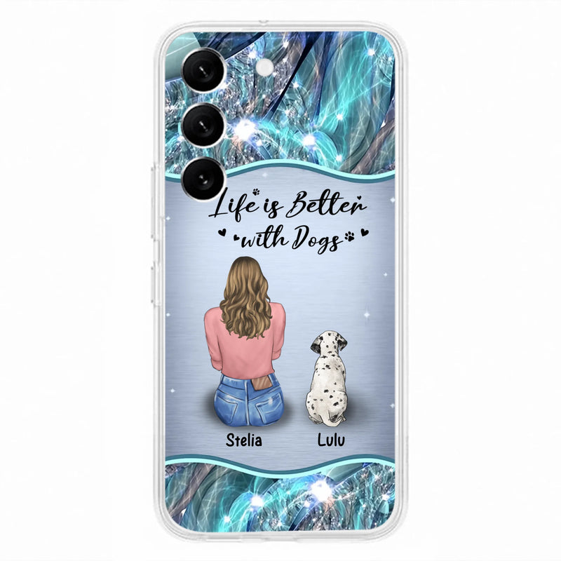 Personalized Dog Mom Phone Case - Upto 4 Dogs -Gift Idea For Dog Owners - Life Is Better With Dogs - Case For iPhone/Samsung