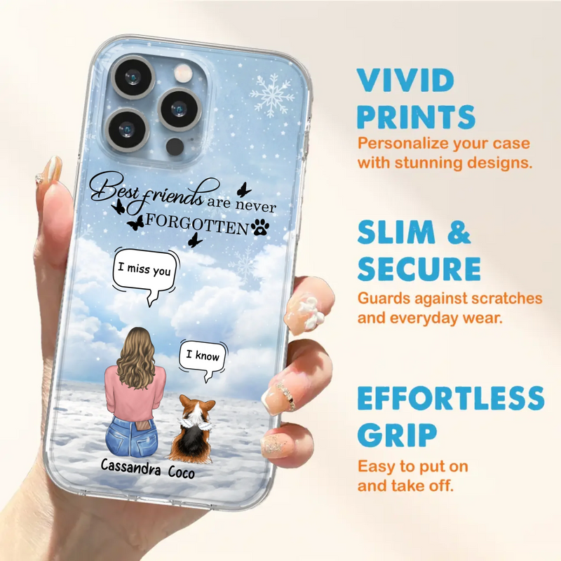 Personalized Memorial Pet Phone Case - Upto 3 Pets - Memorial Gift Idea For Dog/Cat/Rabbits Owners - I Miss You - Case For iPhone/Samsung