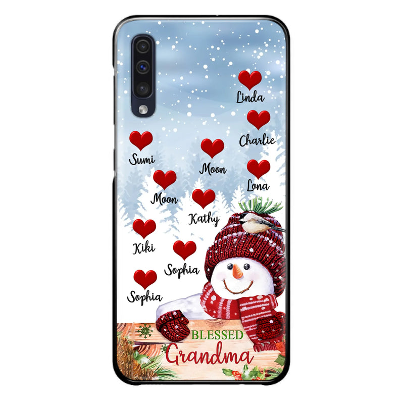 Personalized Snowman Grandma Phone Case - Christmas Gift Idea For Grandma - Up to 10 Kids - Case For iPhone/Samsung - Blessed Grandma