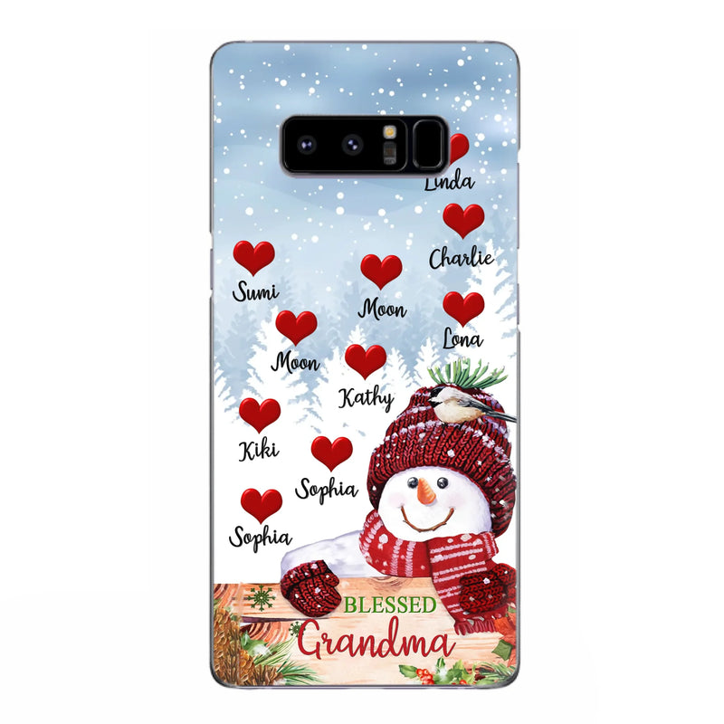 Personalized Snowman Grandma Phone Case - Christmas Gift Idea For Grandma - Up to 10 Kids - Case For iPhone/Samsung - Blessed Grandma