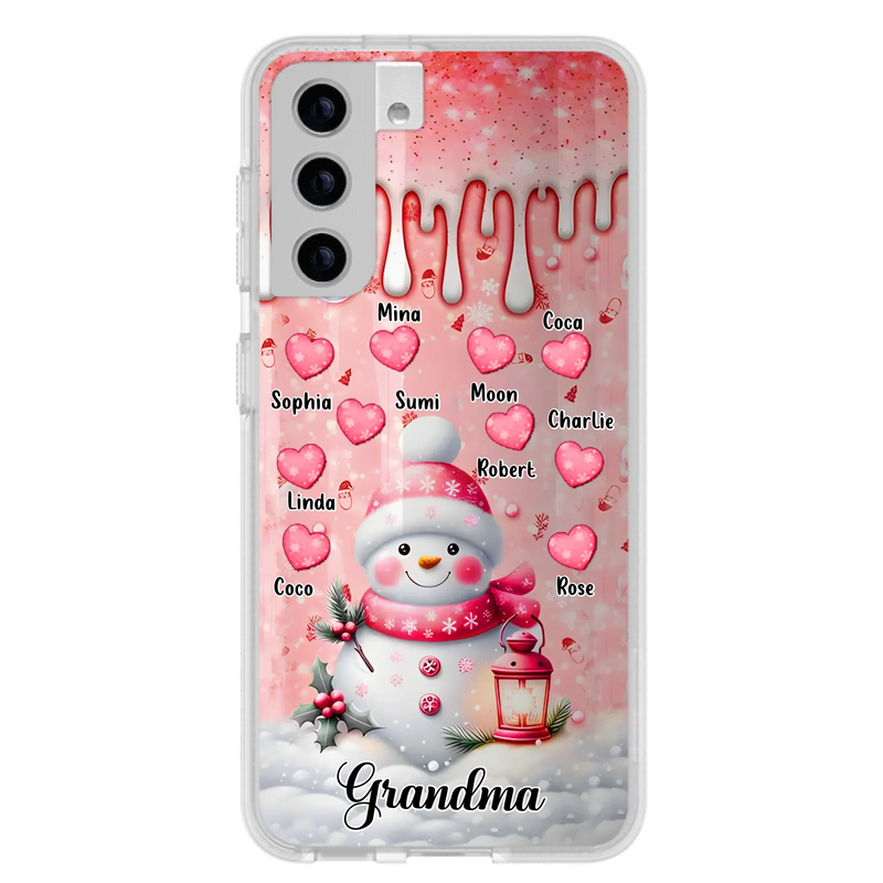 Personalized Snowman Grandma Phone Case - Christmas Gift Idea For Grandma - Up to 10 Kids - Case For iPhone/Samsung - Grandma