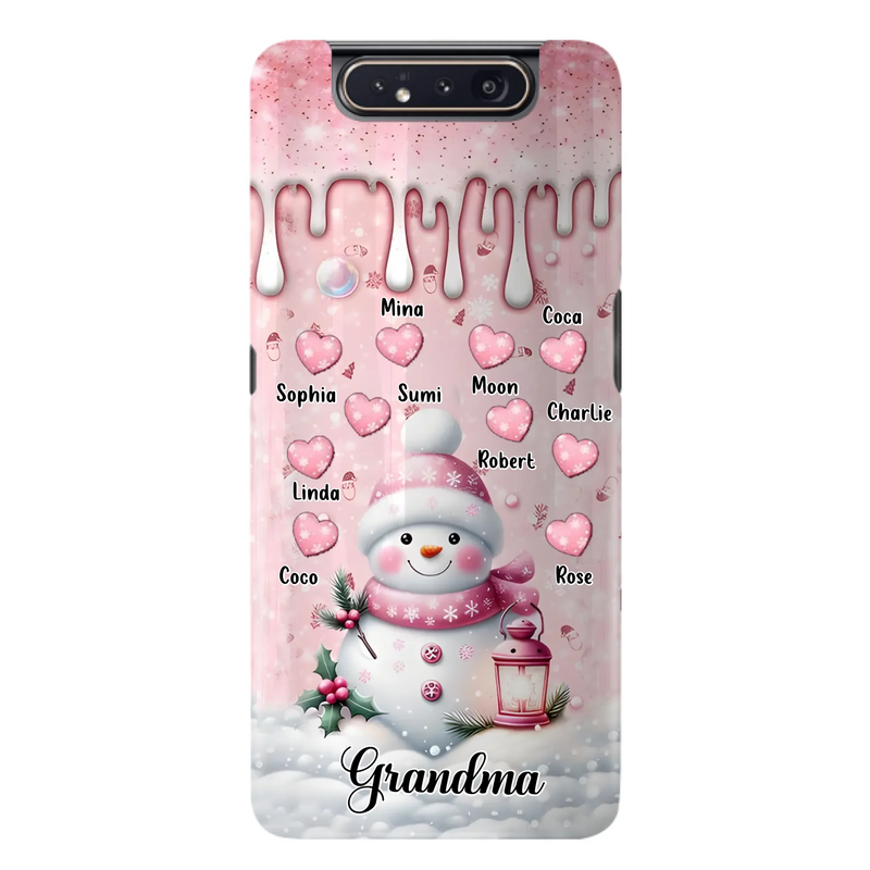 Custom Personalized Snowman Grandma Phone Case - Christmas Gift Idea For Grandma - Up to 10 Kids - Case For iPhone/Samsung - Grandma