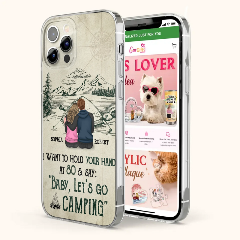 Custom Personalized Couple Phone Case - Gift Idea For Couple - Case For iPhone/Samsung - Baby Let's Go Camping