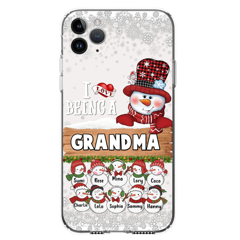 Custom Personalized Grandma Phone Case - Upto 10 Grandkids - Christmas Gift Idea for Grandma - I Love Being A Grandma - Case For iPhone/Samsung