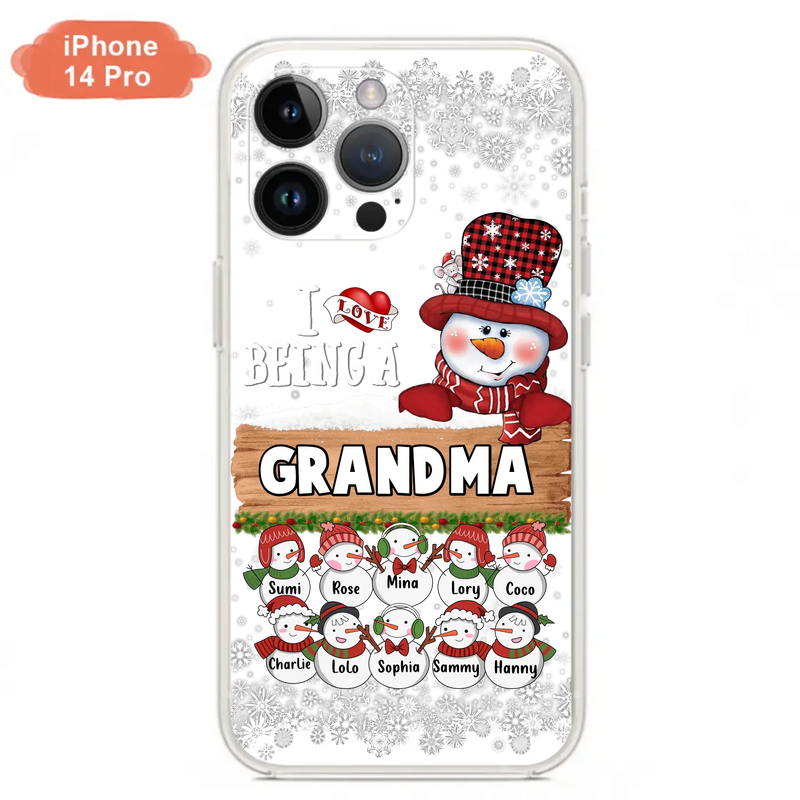 Custom Personalized Grandma Phone Case - Upto 10 Grandkids - Christmas Gift Idea for Grandma - I Love Being A Grandma - Case For iPhone/Samsung