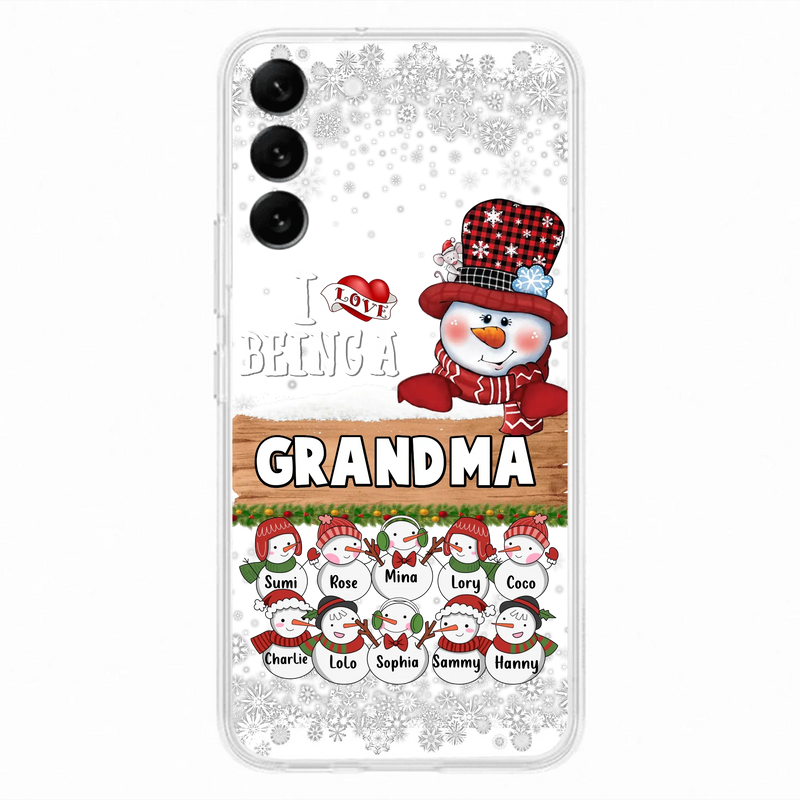 Custom Personalized Grandma Phone Case - Upto 10 Grandkids - Christmas Gift Idea for Grandma - I Love Being A Grandma - Case For iPhone/Samsung