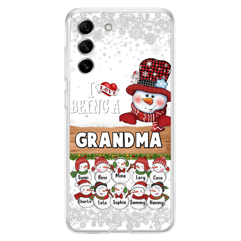 Custom Personalized Grandma Phone Case - Upto 10 Grandkids - Christmas Gift Idea for Grandma - I Love Being A Grandma - Case For iPhone/Samsung
