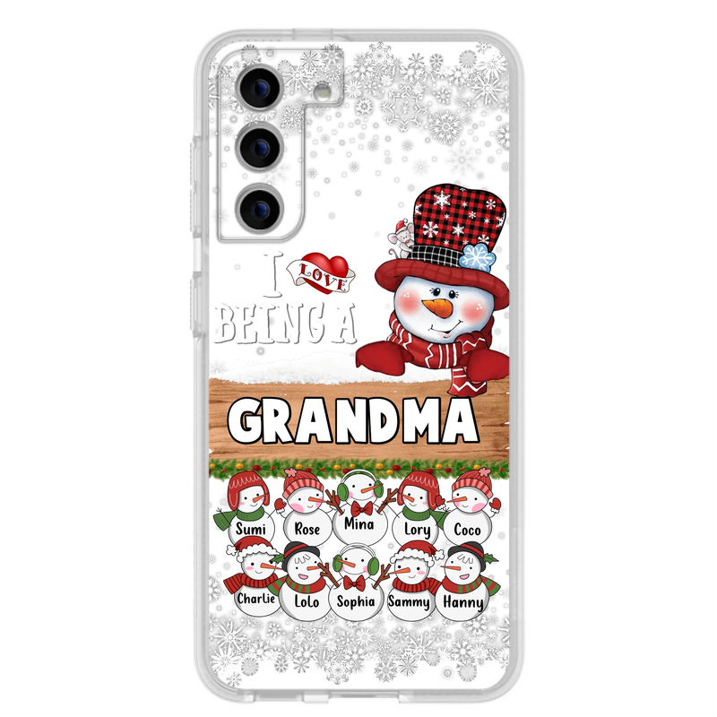 Custom Personalized Grandma Phone Case - Upto 10 Grandkids - Christmas Gift Idea for Grandma - I Love Being A Grandma - Case For iPhone/Samsung
