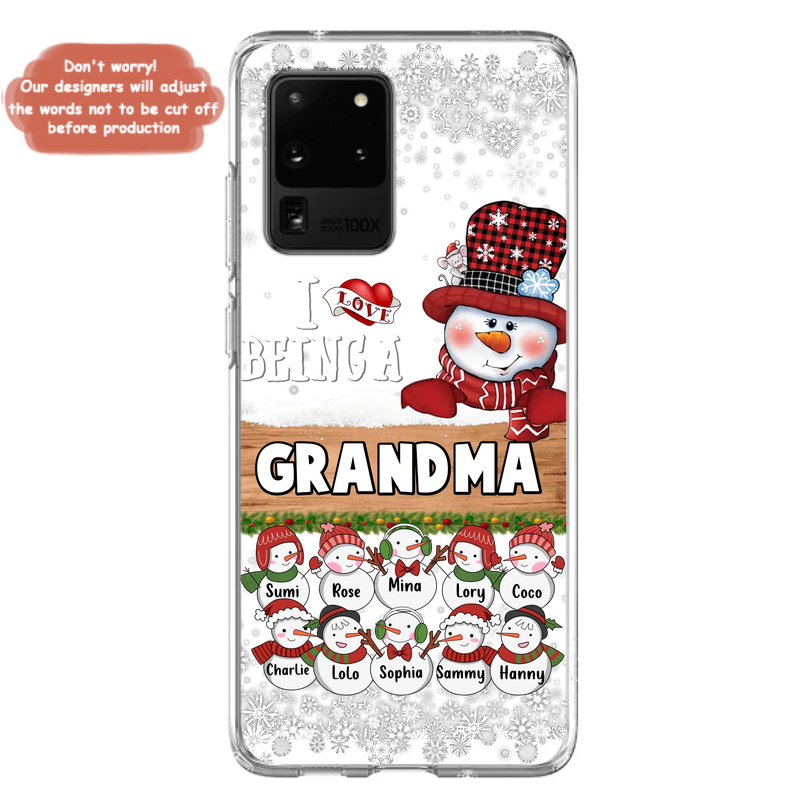 Custom Personalized Grandma Phone Case - Upto 10 Grandkids - Christmas Gift Idea for Grandma - I Love Being A Grandma - Case For iPhone/Samsung