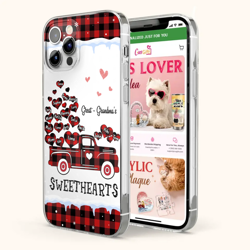 Personalized Grandma Phone Case - Gift Idea For Grandma - Upto 20 Children - Great - Grandma's Sweethearts - Case For iPhone/Samsung