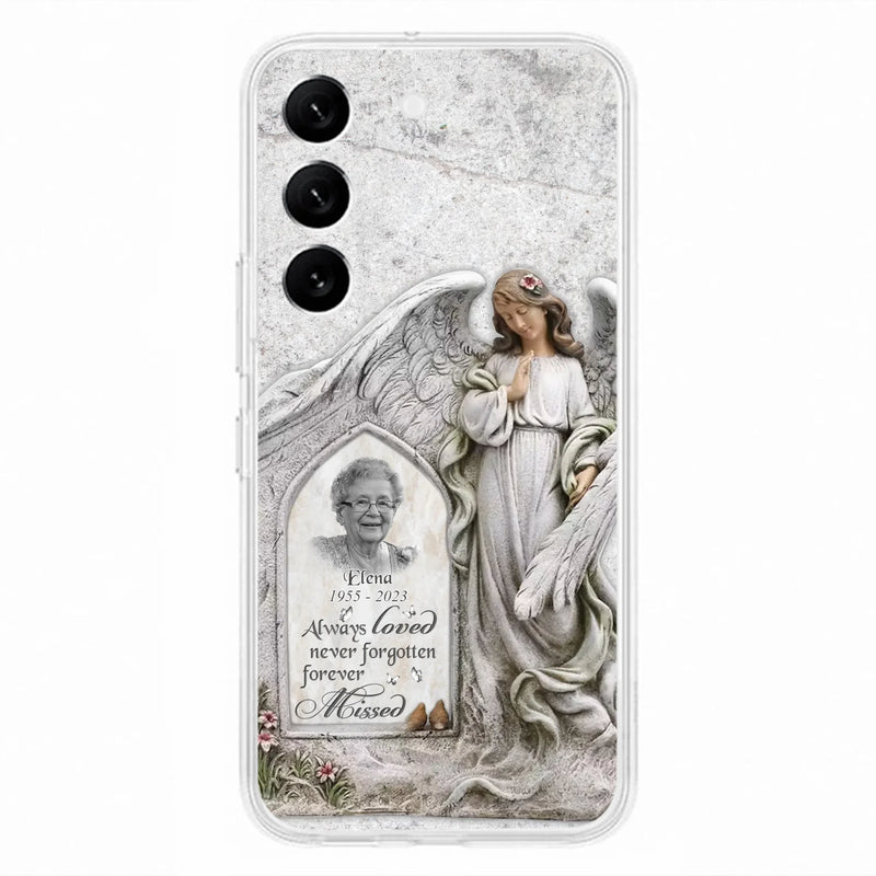 Custom Personalized Memorial Photo Phone Case - Memorial Gift Idea For Family Member - Always Loved Never Forgotten Forever Missed - Case For iPhone/Samsung