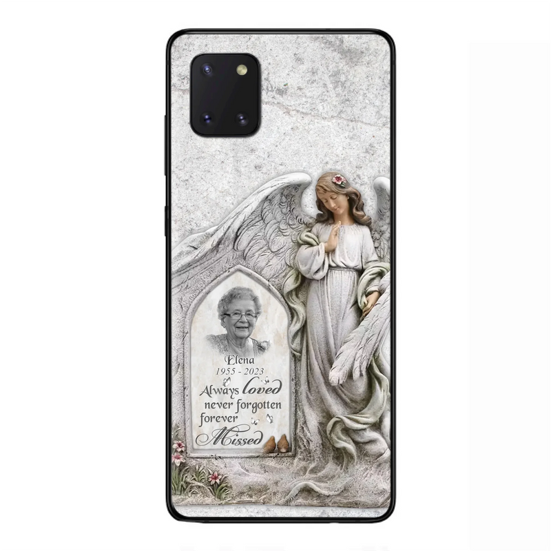 Custom Personalized Memorial Photo Phone Case - Memorial Gift Idea For Family Member - Always Loved Never Forgotten Forever Missed - Case For iPhone/Samsung