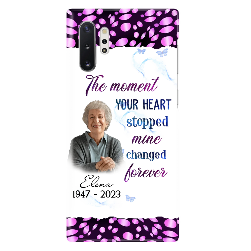 Custom Personalized Memorial Photo Phone Case - Memorial Gift For Family Member - Upload Photo - Case For iPhone/Samsung - The Moment Your Heart Stopped Mine Changed Forever