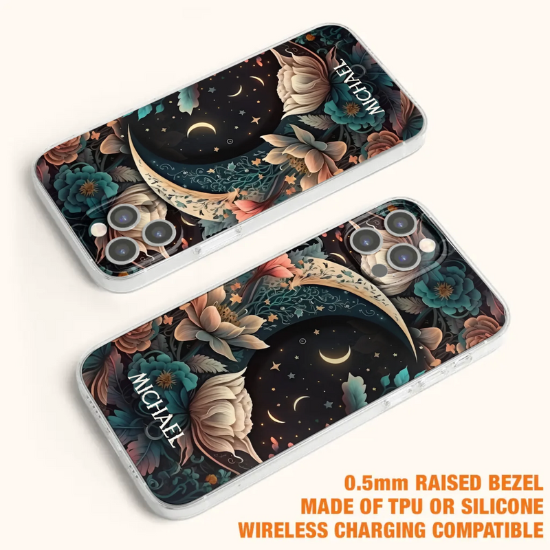 Custom Personalized Cottagecore Floral Sun Moon Stars Phone Case -  Case For iPhone/Samsung