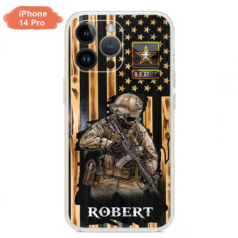 Custom Personalized Veteran US Flag Phone Case - Gift Idea For Veteran/ Soldier - Case For iPhone/ Samsung