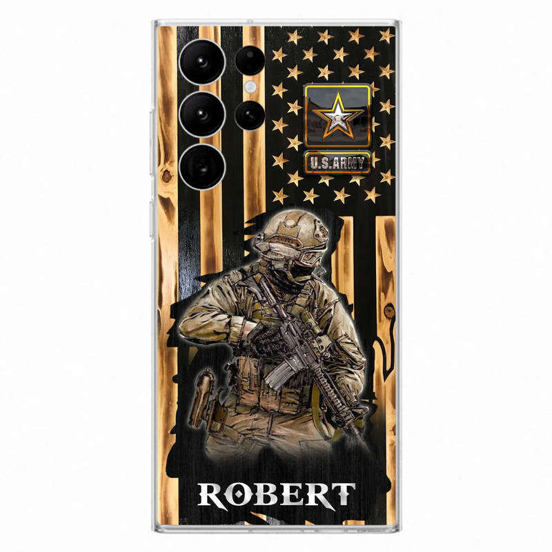 Custom Personalized Veteran US Flag Phone Case - Gift Idea For Veteran/ Soldier - Case For iPhone/ Samsung