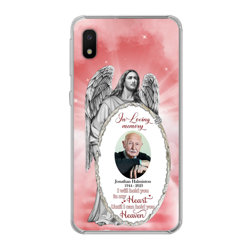 Custom Personalized Jesus Christ Memorial Photo Phone Case - Memorial Gift Idea For Family Member - I Will Hold You in My Heart Until I Can Hold You in Heaven - Case For iPhone/Samsung