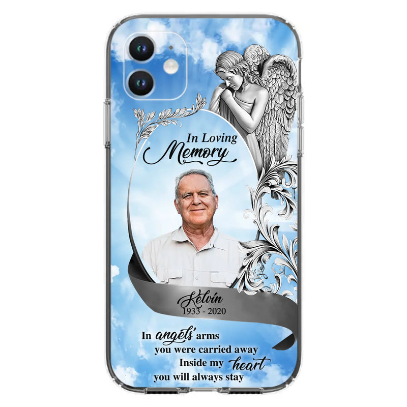Custom Personalized Memorial Photo Phone Case - Memorial Gift Idea for Family - Inside My Heart You Will Always Stay - Case For iPhone/Samsung