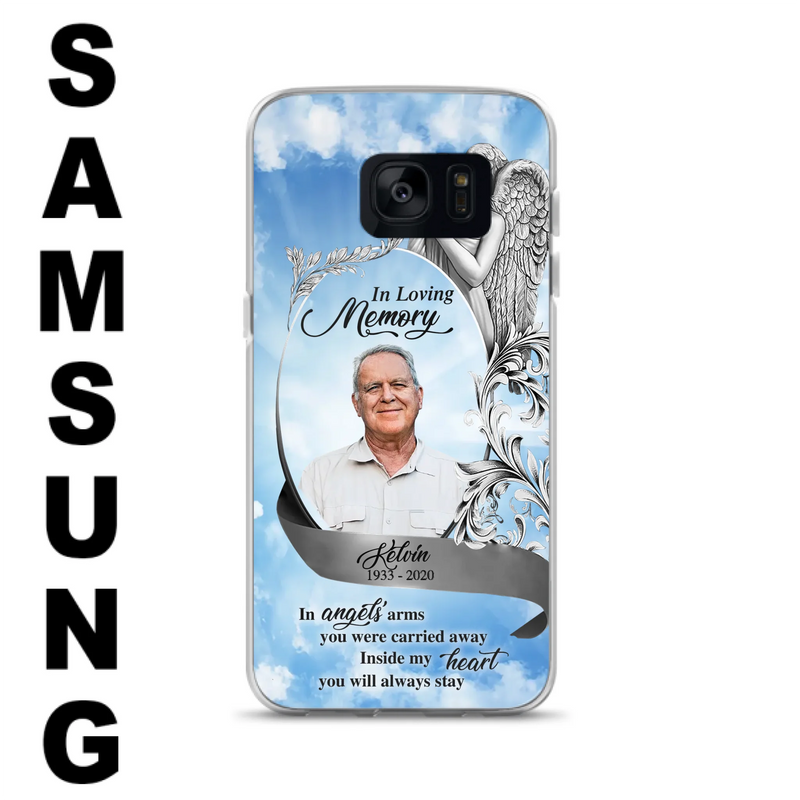 Custom Personalized Memorial Photo Phone Case - Memorial Gift Idea for Family - Inside My Heart You Will Always Stay - Case For iPhone/Samsung