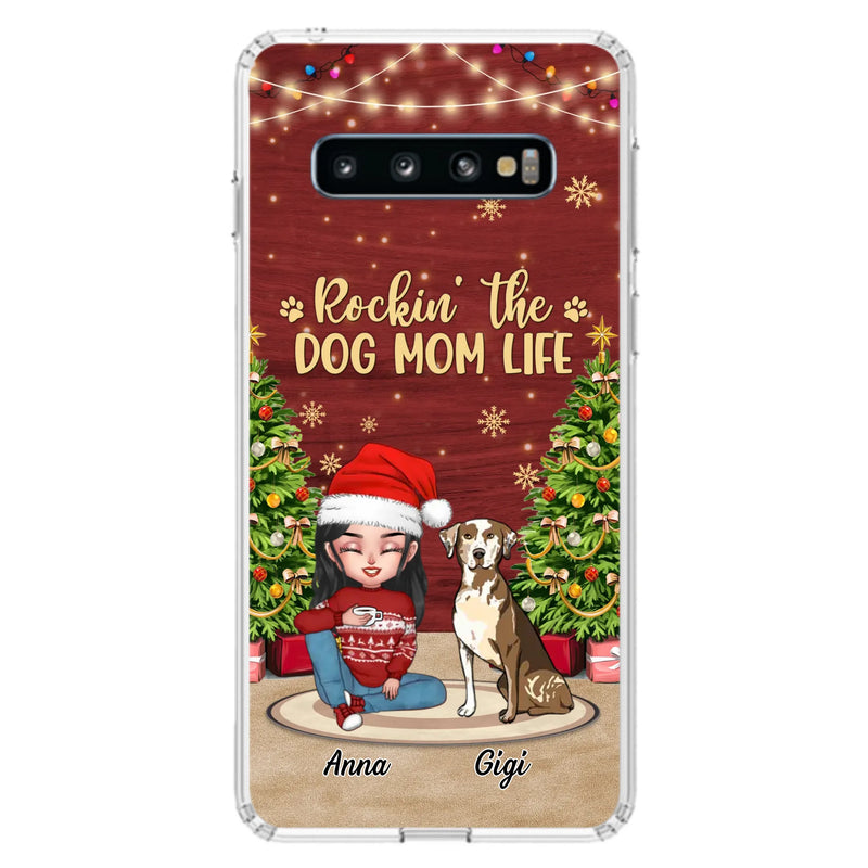 Custom Personalized Dog Mom iPhone/ Samsung Case - Christmas Gift Idea For Dogs Lovers - Upto 4 Dogs - Rockin' The Dog Mom Life