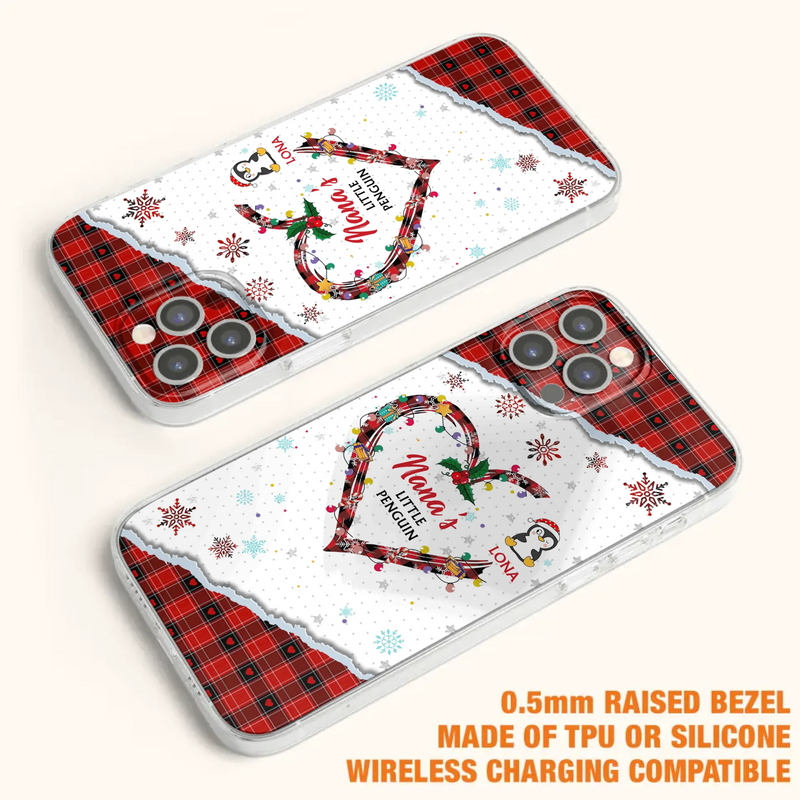 Personalized Christmas Nana Phone Case - Gift Idea For Grandma - Upto 10 Penguins -  Case For iPhone/Samsung