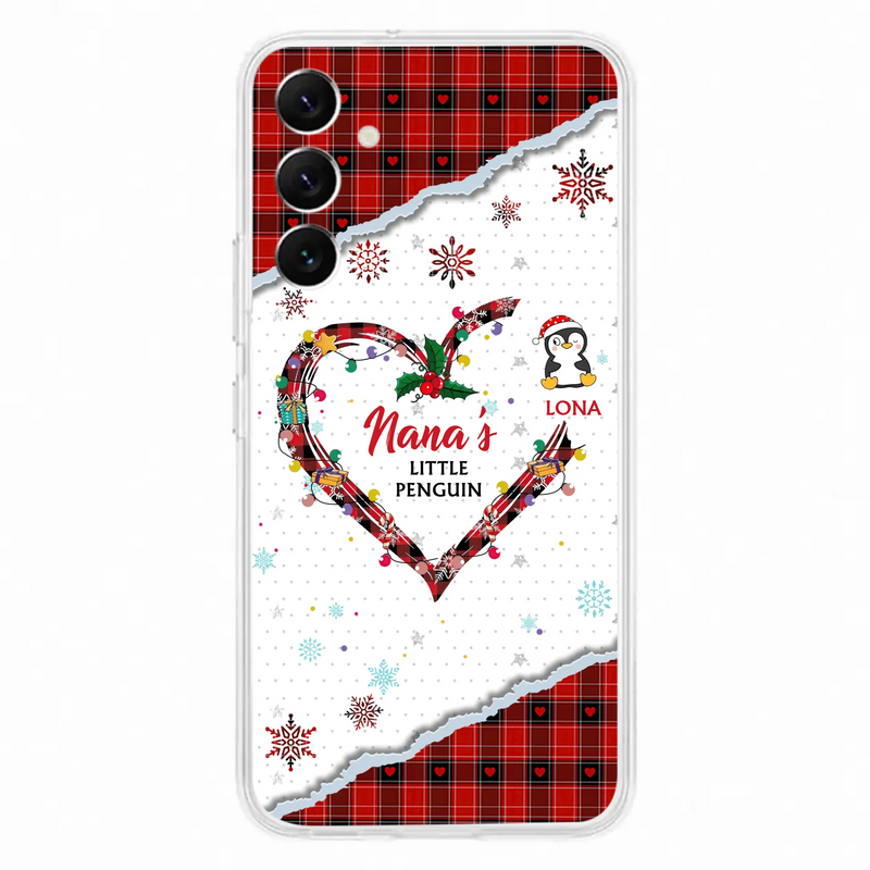 Personalized Christmas Nana Phone Case - Gift Idea For Grandma - Upto 10 Penguins -  Case For iPhone/Samsung