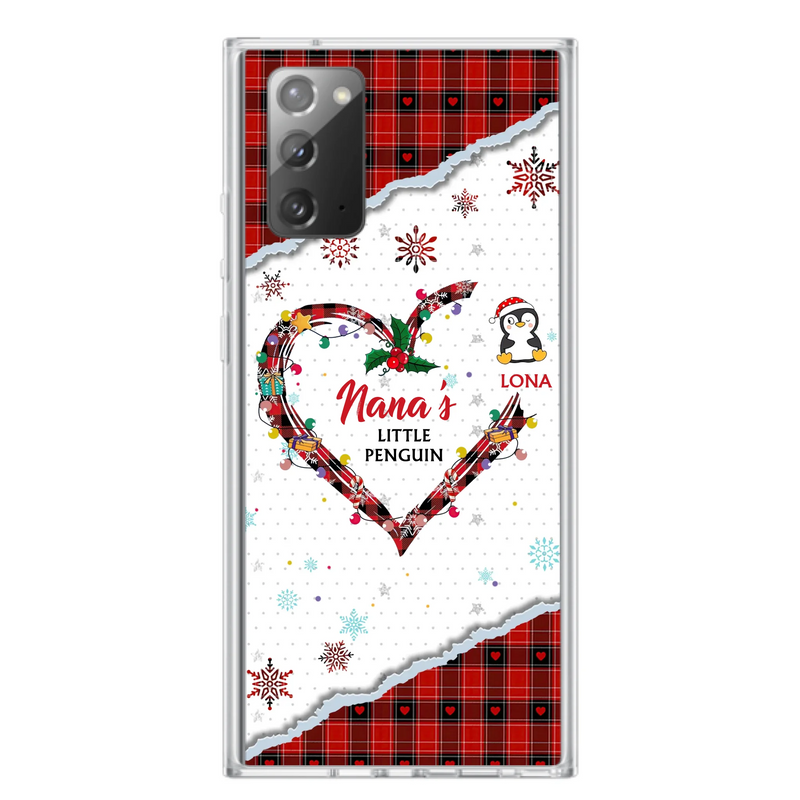 Personalized Christmas Nana Phone Case - Gift Idea For Grandma - Upto 10 Penguins -  Case For iPhone/Samsung