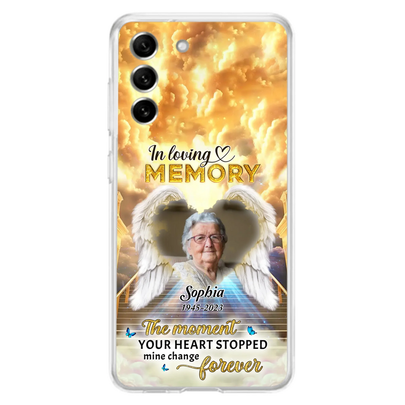 The Moment Your Heart Stopped Mine Changed Forever - Personalized Memorial iPhone/ Samsung Case - Upload Photo - Memorial Gift Idea