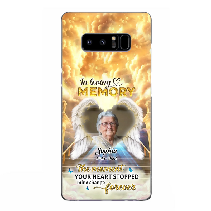 The Moment Your Heart Stopped Mine Changed Forever - Personalized Memorial iPhone/ Samsung Case - Upload Photo - Memorial Gift Idea