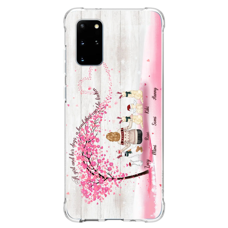 Personalized Dog Mom/Dad Phone Case - Mom/Dad With Up To 5 Dogs - Gift Idea For Dog Lovers - A Girl And Her Dogs, A Bond That Can't Be Broken - Case For iPhone/Samsung
