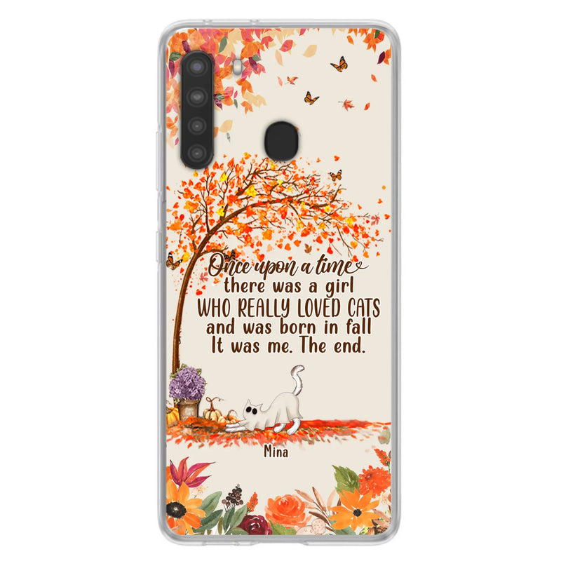 Custom Personalized Cat & Fall Phone Case - Upto 6 Cats - Autumn Gift For Cat Lover - Once Upon A Time - Case For iPhone And Samsung