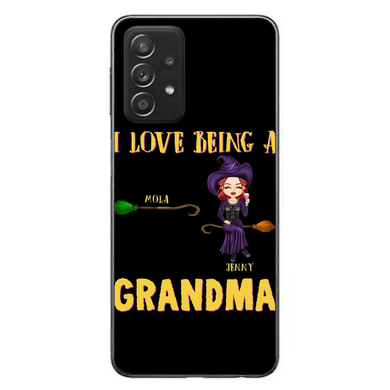 Personalized Witch Grandma Phone Case - Gift Idea For Halloween/Witch/Grandma - Upto 8 Kids - I Love Being A Grandma - Case For iPhone/Samsung