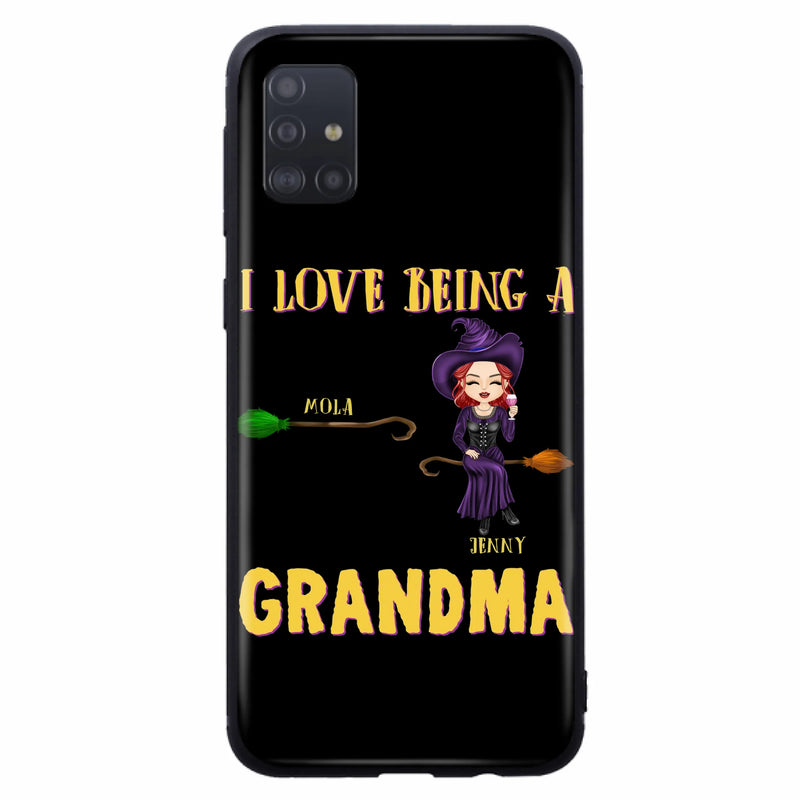 Personalized Witch Grandma Phone Case - Gift Idea For Halloween/Witch/Grandma - Upto 8 Kids - I Love Being A Grandma - Case For iPhone/Samsung