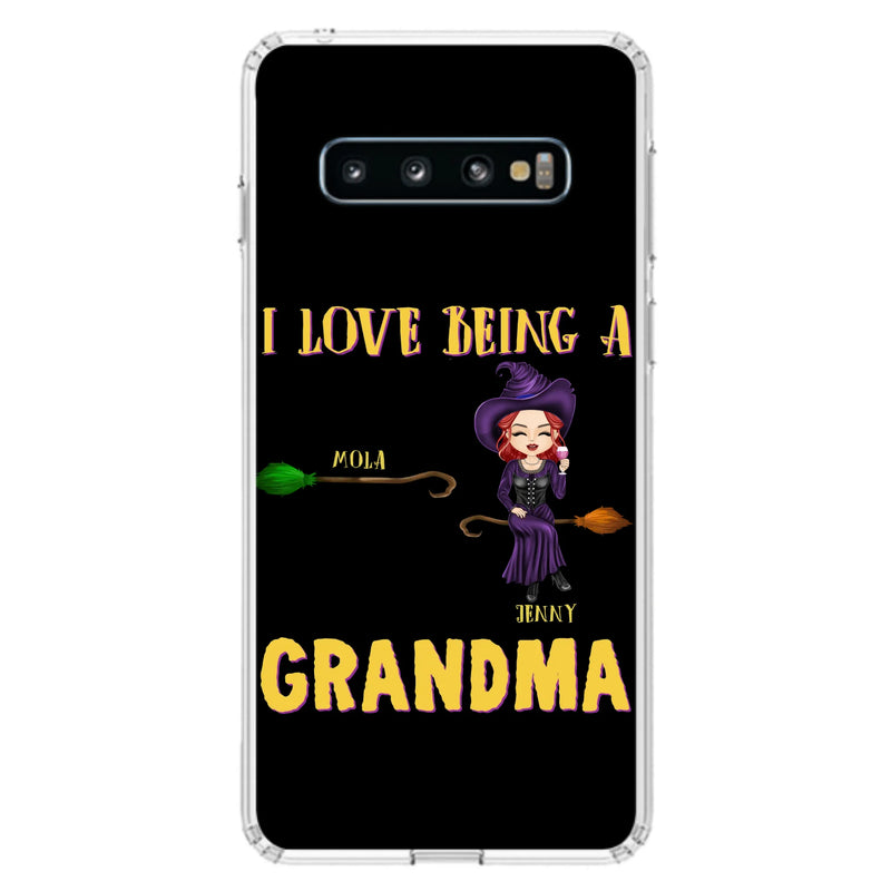 Personalized Witch Grandma Phone Case - Gift Idea For Halloween/Witch/Grandma - Upto 8 Kids - I Love Being A Grandma - Case For iPhone/Samsung