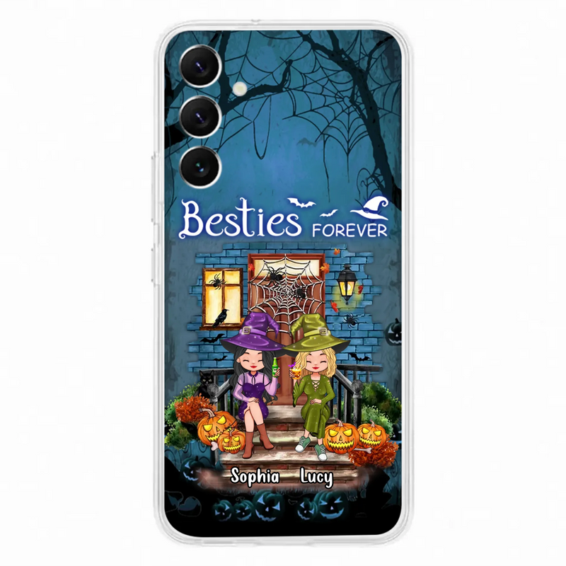 Custom Personalized Halloween Friend Phone Case - Upto 5 Friends - Halloween Gift Idea for Friends/Sisters - Besties Forever - Case for iPhone/Samsung