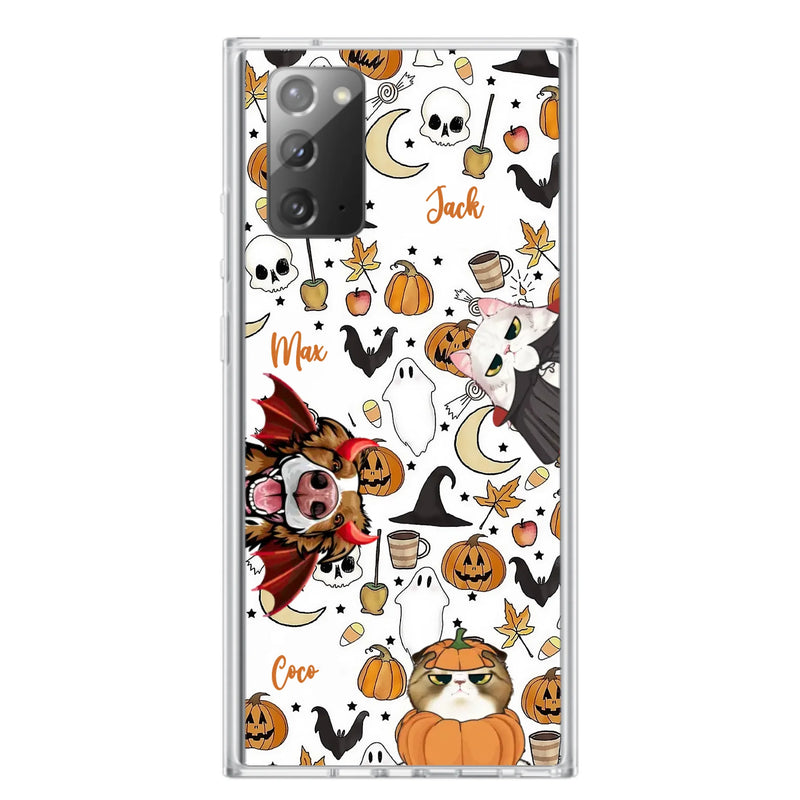 Custom Personalized Halloween Pet Phone Case - Upto 3 Pets - Gift Idea For Dog/Cat Owners - Case for iPhone/Samsung