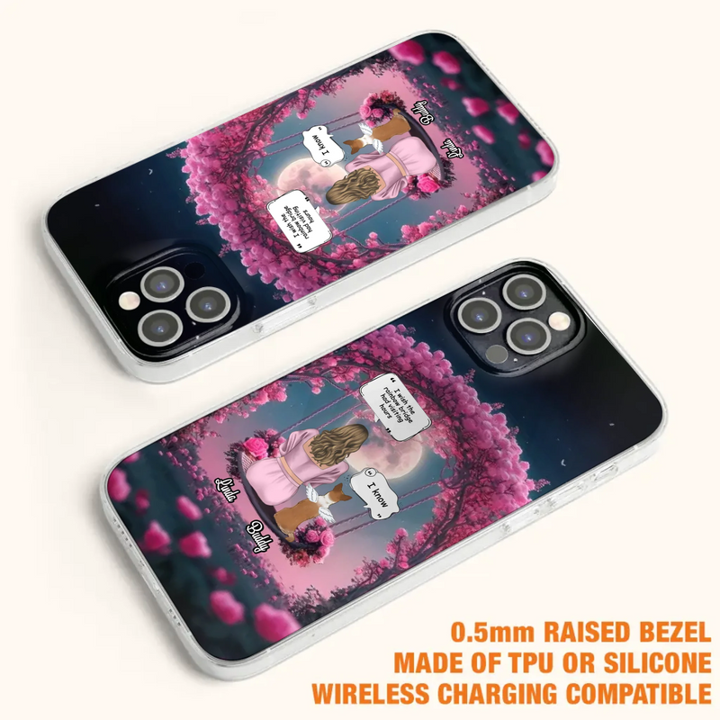 Custom Memorial Dog Mom Phone Case - Upto 4 Dogs - Memorial Gift Idea For Dog Owners - I Wish The Rainbow Bridge Had Visiting Hours - Case For iPhone/Samsung
