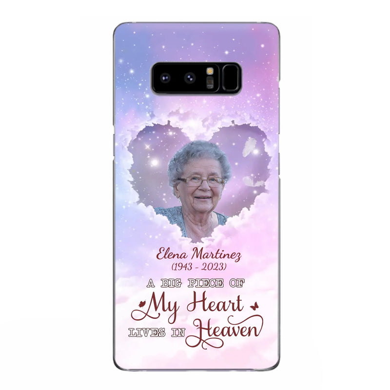 Custom Personalized Memorial Photo Phone Case - Memorial Gift For Family Member - Upload Photo - Case For iPhone/Samsung - A Big Piece Of My Heart Lives In Heaven