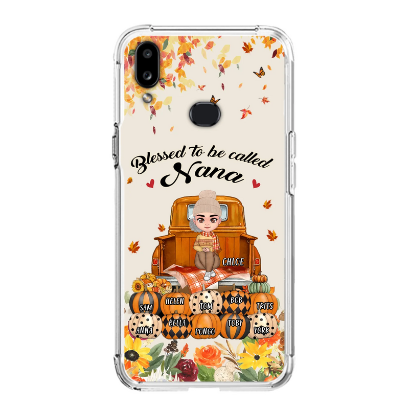 Custom Personalized Grandma Autumn Phone Case - Gift Idea For Grandma - Upto 10 Kids -  Case For iPhone/Samsung - Blessed To Be Called Nana