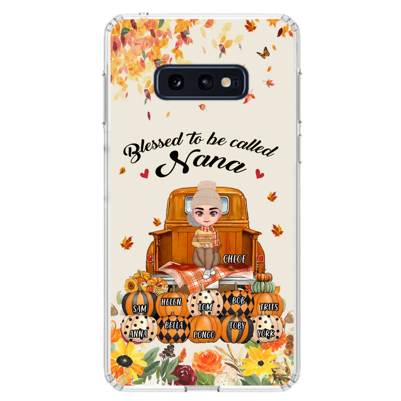 Custom Personalized Grandma Autumn Phone Case - Gift Idea For Grandma - Upto 10 Kids -  Case For iPhone/Samsung - Blessed To Be Called Nana
