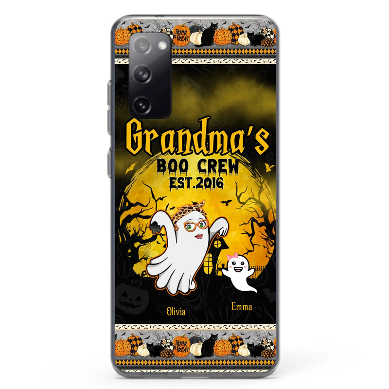 Custom Personalized Grandma Phone Case - Halloween Gift For Grandma - Upto 7 Kids - Grandma's Boo Crew - Case For iPhone/ Samsung
