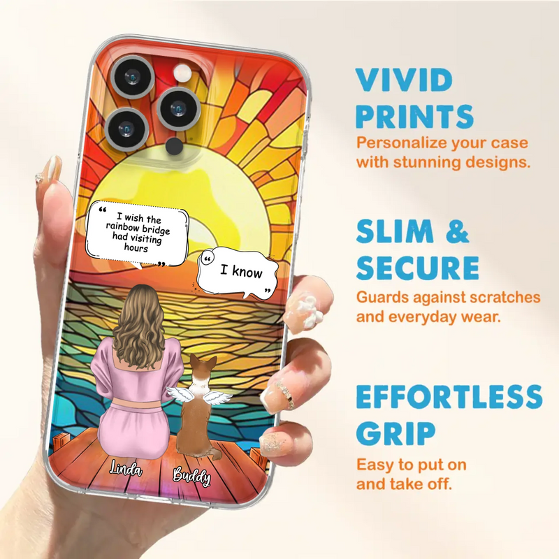 Custom Personalized Memorial Dog Phone Case - Upto 4 Dogs - Memorial Gift Idea For Dog Owners - Case for iPhone/Samsung