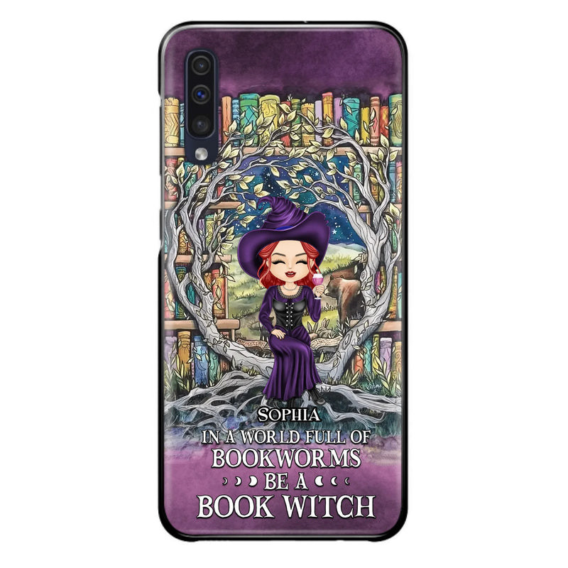 Personalized Witch Phone Case - Halloween Gift Idea For Witch Lovers/Book Lovers - In A World Full Of Bookworms Be A Book Witch - Case For iPhone/Samsung