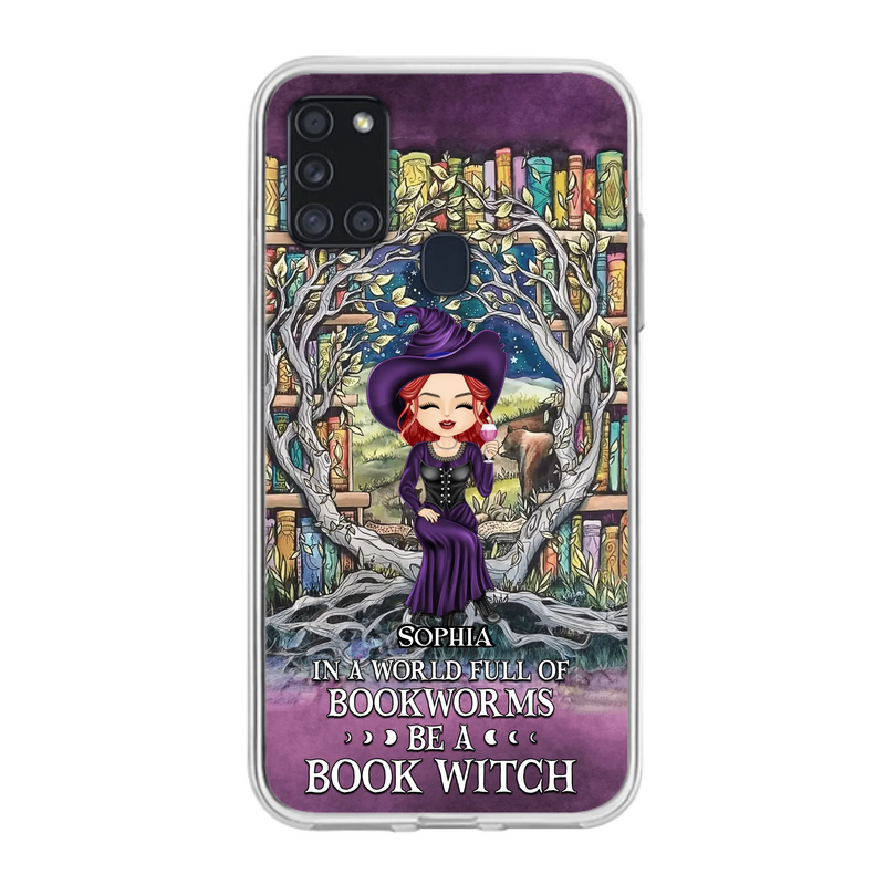 Personalized Witch Phone Case - Halloween Gift Idea For Witch Lovers/Book Lovers - In A World Full Of Bookworms Be A Book Witch - Case For iPhone/Samsung
