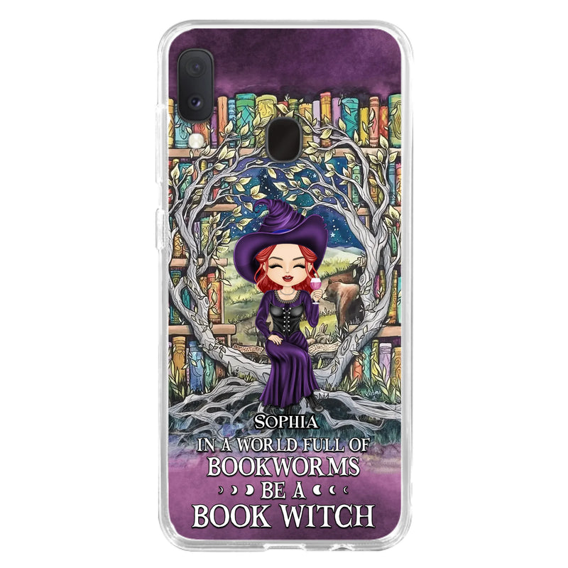 Personalized Witch Phone Case - Halloween Gift Idea For Witch Lovers/Book Lovers - In A World Full Of Bookworms Be A Book Witch - Case For iPhone/Samsung
